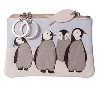 Mala Leather Penguin Coin & Card Purse - Soft Leather with RFID Protection & Fish Zip Pull - Compact Wallet for Women - Gift Dustbag Included