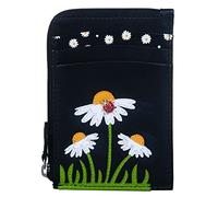 Mala Leather Peony Collection Leather Coin Purse/Card Holder RFID 4281_87 Black