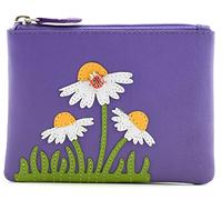 Mala Leather Peony Collection Soft Leather Coin Purse RFID Blocking 4282_87 Purple