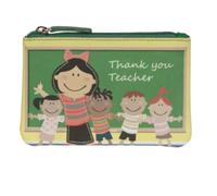 Mala Leather Pinky Thank you Teacher coin purse - one size - thank you - multi