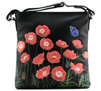 Mala Leather Poppy Collection Leather Cross Body Bag 7274_25 Black