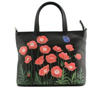 Mala Leather Poppy Multiway Floral Leather Grab Bag - Black