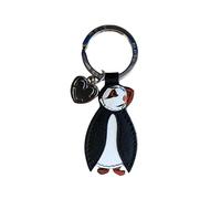 Mala Leather Puffin Leather Keyring - Black