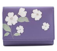 Mala Leather Sakura Flower Compact Tri-fold Purse - 3677 28 (Purple)