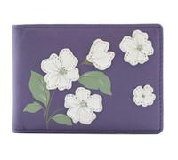 Mala Leather Sakura Japanese Flower RFID Leather ID & Card Holder - Purple