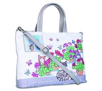 Mala Leather Santorini Collection Leather Grab/Cross Body Bag 7310_98 Grey