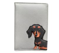 Mala Leather Sausage Dog Card/ID Holder Frank The Dachshund (Grey)