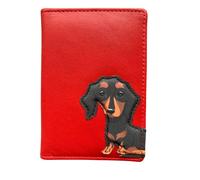 Mala Leather Sausage Dog Card/ID Holder Frank The Dachshund (Red)
