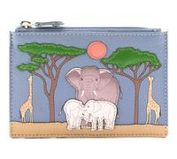 Mala Leather Savanna Safari Scene with Elephants and Giraffes Card and Coin Purse - 38 4329
