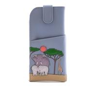 Mala Leather Savanna Safari Scene With Elephants And Giraffes Glasses Case - 38 5214