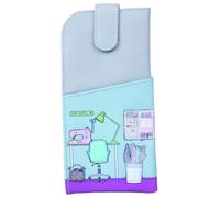 Mala Leather Sewing Room Collection Leather Glasses Case 5199_22 Grey