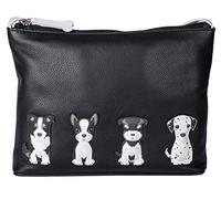 Mala Leather Sitting Dogs Midi Cross Body Bag 7216-65 (Black)