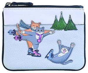 Mala Leather Skating Cats Collection Leather Coin Purse RFID Blocking 4277_84 Dark Grey