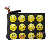 Mala leather Smiley Face Leather Coin Purse in Black Mala leather Black One Size