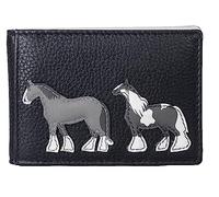 Mala Leather Soft Leather Horse Equestrian ID Holder Travel Pass (Black)