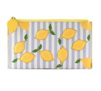 Mala Leather Sorrento Lemon Leather Double Glasses Case for Women - Zip Top Sunglasses Holder with Divider - Genuine Leather Eyewear Case - 18 x 10 cm