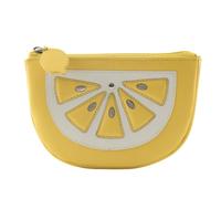 Mala Leather Sorrento Lemon Shaped Leather Coin Purse for Women - RFID Zip Coin Wallet with Card Pocket & Keyring - Genuine Leather Lemon Purse - 14 x 9 cm