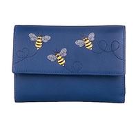 Mala Leather Suri Bee Large Tri-fold Purse - 3619-92 (Blue)