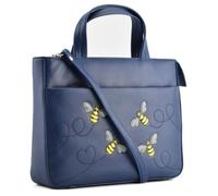 Mala Leather Suri Bee Leather Multi-Way Grab Shoulder Bag - Blue