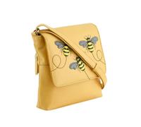 Mala Leather Suri Bee Small Crossbody Bag - Genuine Soft Leather - Yellow