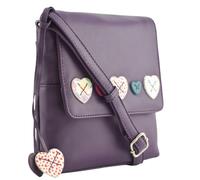 Mala Leather The Anishka Lucy Hearts Small Flapover Crossbody - one size - Purple - Leather