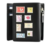 Mala Leather The Botanists Post Range Tri Fold Purse - one size - black - leather