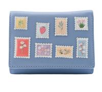 Mala Leather The Botanists Post Range Tri Fold Purse - one size - Blue - leather