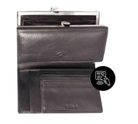 Mala Leather Tony Perotti Italian Leather Trim Fold Purse - black - leather