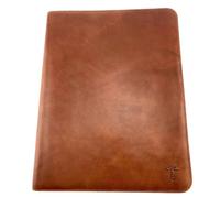 Mala Leather Toro A4 Folio Case - Premium Vegetable-Tanned Leather Zip-Round Organiser, Document Wallet with Pen Holder, Business Card Pocket & Notepad Section - Black (Tan)