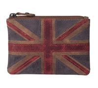 Mala Leather Union Jack Coin Purse - Unisex RFID Protected Small Leather Wallet with Key Loop - British Flag Design - 11.5 x 8 x 1cm