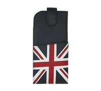 Mala Leather Union Jack Collection Leather Glasses Case 5145_29 Navy