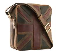 Mala Leather Union Jack Vintage Double Zip Crossbody - Brown