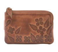 Mala Leather Wild Bloom Classic Tan Floral Leather Coin & Card Purse - Tan