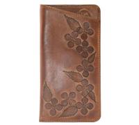 Mala Leather Wild Bloom Floral Classic Tan Leather Glasses Case - Tan