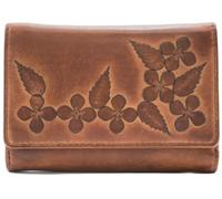 Mala Leather Wildbloom Collection Tri-Fold Ladies Leather Purse RFID 3710_58 Brown