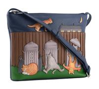 Mala leather Women's Alley Cats Leather Midi Crossbody Bag in Blue Mala leather Blue One Size