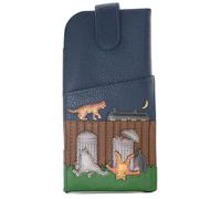 Mala leather Women's Alley Cats Wide Fit Leather Glasses Case in Dark Navy Mala leather Dark Navy One Size