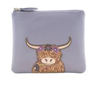 Mala leather Women's Bella Highland Cow Coin Purse in Lilac Mala leather Lilac One Size