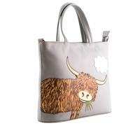 Mala leather Women's Bella Highland Cow Grab Bag - Limited Edition Grey Mala leather Grey One Size
