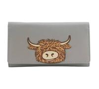 Mala leather Women's Bella Highland Cow Matinee Purse - Limited Edition in Grey Mala leather Grey One Size