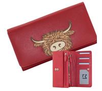 Mala leather Women's Bella Highland Cow Matinee Purse - Limited Edition in Red Mala leather Red One Size