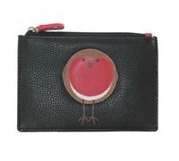 Mala leather Women's Bobbie Robin Bird Card & Coin Purse in Black | Size: Small Mala leather Black Small