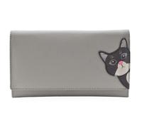 Mala leather Women's Cleo the Cat Matinee RFID Nappa Leather Purse in Grey Mala leather Grey One Size