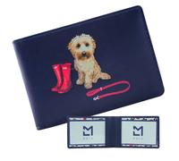 Mala leather Women's Cocos Dog Walk Leather ID & Card Holder in Navy Mala leather Navy One Size