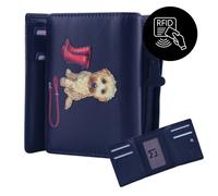Mala leather Women's Cocos Walk Trifold Purse in Navy Mala leather Navy One Size