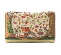 Mala leather Women's Foxglove Forest Leather Collection - Large Trifold Purse in Ecru Mala leather Ecru One Size
