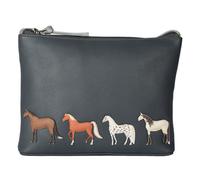 Mala leather Women's Horse Equestrian Soft Leather Crossbody Bag - Adjustable Strap in Dark Grey Mala leather Dark Grey One Size