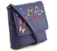 Mala leather Women's Juno Butterflies Leather Mini Crossbody Bag in Purple | Size: Small Mala leather Purple Small