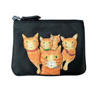 Mala leather Women's Kitty Crew Cat RFID Leather Coin Purse in Black | Size: Small Mala leather Black Small