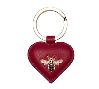 Mala leather Women's Leather Heart Bee Keyring in Red | Size: Small Mala leather Red Small